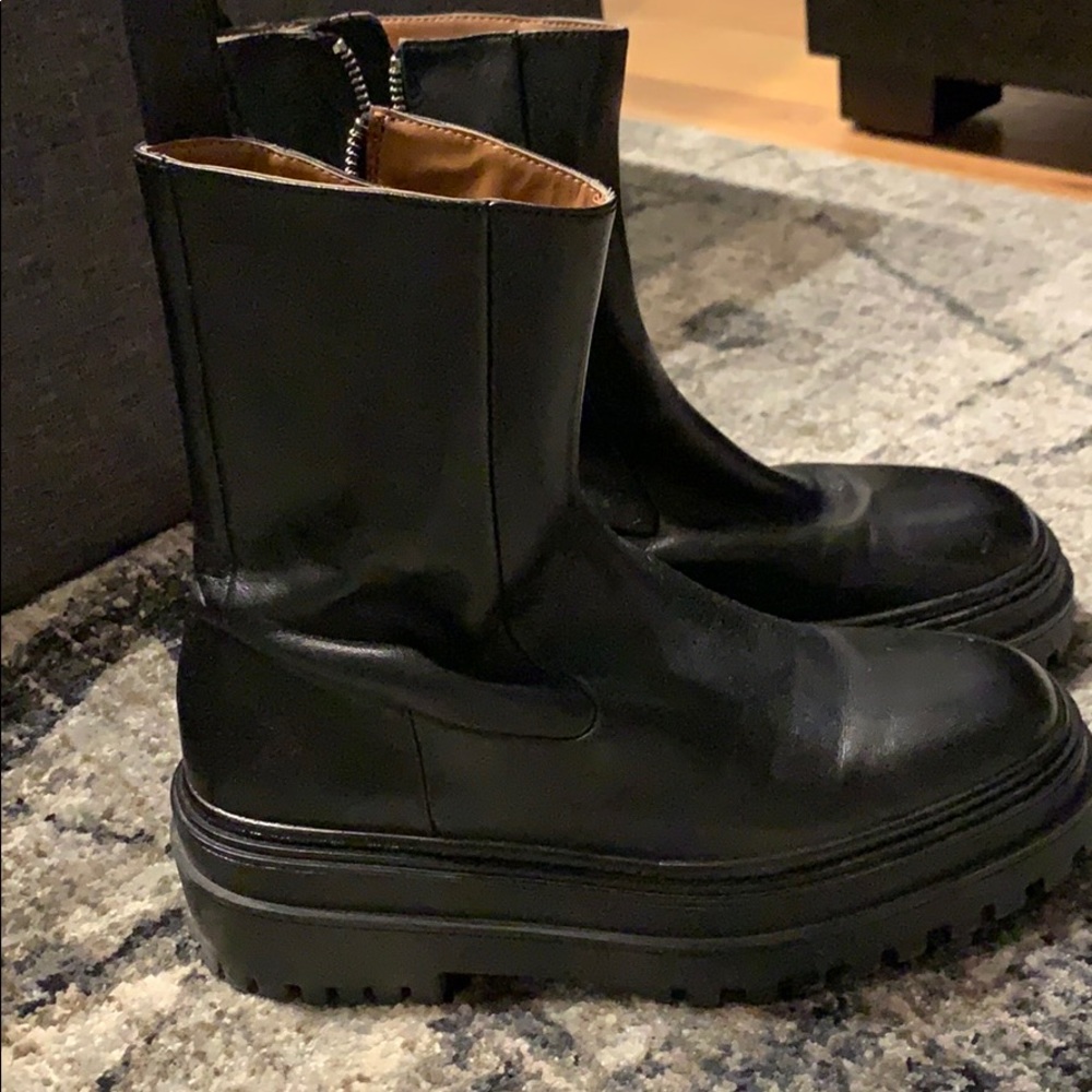 Zara platform zipper boot